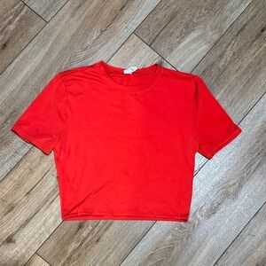 Lululemon Nulu Crewneck Cropped shirt HTHT Size medium M Hot Heat